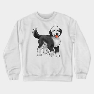 Dog - Sheepadoodle - Black and White Crewneck Sweatshirt